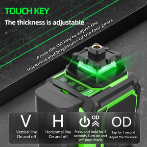 Outils de cloison sèche à ligne croisée rotative à 360°, <span class=keywords><strong>niveau</strong></span> <span class=keywords><strong>laser</strong></span> à 5 lignes vertes pour alimentation industrielle, nivellement DIY avec une distance de travail de 30 m - Product Image 6