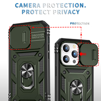 Étui de téléphone antichoc magnétique rotatif de haute qualité en TPU+PC avec protection d'objectif pour iPhone 12/13/14/15