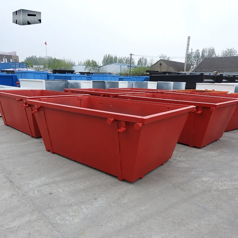 Tamanho De 3 A 16 Medidor Cúbico Skip Container Metal Lixo Bin