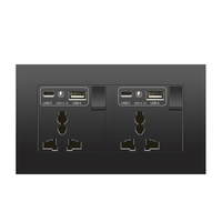Interrupteur d'éclairage 13A UK, prise USB Type-C universelle 18W à charge rapide intelligente, prise murale électrique double USB AC 110-250V