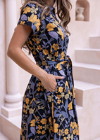 Robes à manches courtes en coton Vivien pour femmes, conçues pour la facilité et la respirabilité, avec une coupe classique, idéales pour la mode de tous les jours