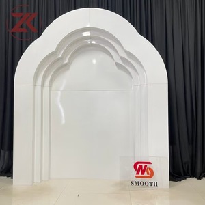 Arco Nuziale in Metallo Bianco ZKAI, Pannello di Sfondo 3D per Eventi e Decorazioni per Feste - Product Image 6