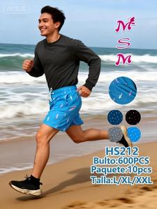Shorts de Baño para Hombre de Secado Rápido con Estampado, Bolsillos, Cintura Media y Cordón Ajustable, 100% Poliéster Tejido con Sublimación - Product Image 3