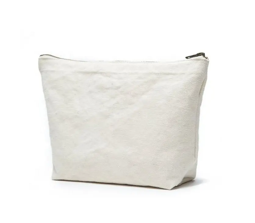 Bolsa de lona para viagem, bolsa de algodão orgânico sustentável para cosméticos, de algodão natural