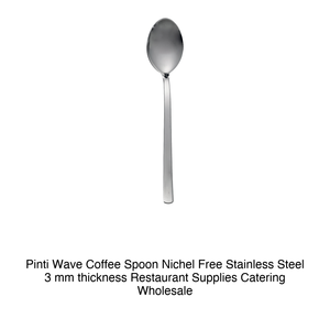 Pinti Wave <b>Coffee</b> <b>Spoon</b> Nickel Free Stainless Steel 3 mm thickness Restaurant Supplies Catering Wholesale - Product Image 2