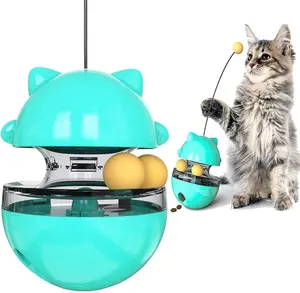بهلوان القط الدوار لعبة مضحك ألعاب طعام الكرة التفاعلية القط علاج موزع لعبة القط عصا