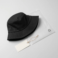 Cappello da Pescatore in Cotone Lavato per Uomo e Donna, Nero e Bianco, Pieghevole, Protezione Solare Estiva, Tesa Larga