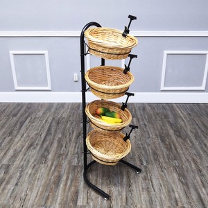 Support de panier en osier pour l'affichage de produits frais en magasin, présentoir de marché, organisateur de <span class=keywords><strong>cuisine</strong></span> - Product Image 3