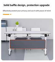 Table de conférence pliable, bureau multifonctionnel long et mobile sur roulettes, ensemble table et chaise d'école
