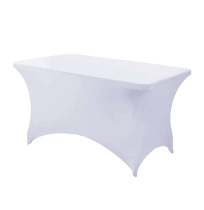 Rectangular Stretch <b>Table</b> <b>Cover</b> in Washable Spandex with Custom Sizing for Hospitality Buyers and Banquet Rental Projects - Product Image 1