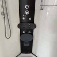 Cabine de douche vapeur électrique 120x120cm avec porte coulissante, plateau quadrant, verre trempé, cadre en alliage d'aluminium, haute qualité, usage hôtelier
