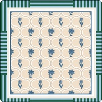Tapis de jeu de mahjong antidérapant Ruitong bleu à motifs floraux pour 4 joueurs, base en caoutchouc, insonorisant et anti-bruit, tapis de table portable