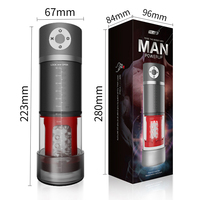 Pompe à pénis graduée double usage, Godet de masturbation masculin, Entraîneur intelligent automatique pour l'allongement et l'épaississement, Dispositif d'entraînement rythmique