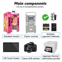 Mesin bot foto Yixile, mesin koin Stan foto kustom dengan Printer dan kamera HD