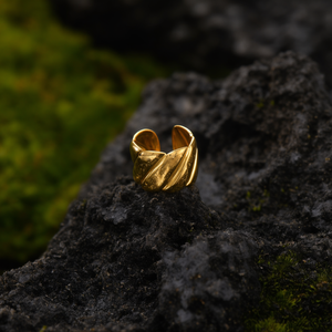 Fashion <b>Ring</b> 316L Stainless Steel PVD Gold Plating Sustainable Resistant Design - Product Image 3