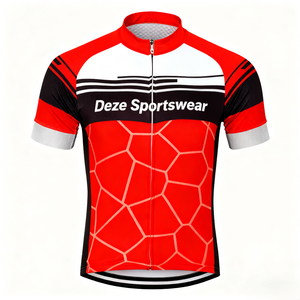 Vêtements de cyclisme professionnels unisexes à séchage rapide, respirants, légers, anti-humidité, avec impression artistique à blocs de couleurs personnalisés - Product Image 1