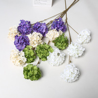 Nouvelles fleurs artificielles en soie d'hortensia réaliste à 4 têtes, effet flocons de bonbons, pour mariages, festivals, lieux à hauts plafonds, lustres et allées