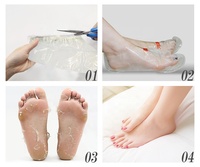 Traitement de pédicure en marque propre, exfoliant pour les pieds bio, masque pour les pieds de spa, masque pour les pieds exfoliant, éliminateur de callosités, soin de la peau, masque pour les pieds