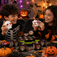 Jouet à presser Crâne d'Halloween pour cadeaux de fête Enfants Adultes Jouet sensoriel anti-stress doux