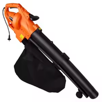 Souffleur à feuilles électrique industriel 120V, aspirateur et broyeur - Outil de jardin portatif 3-en-1 avec sac à débris de 35L