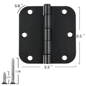 3.5in Matte Black sắt Vòng cửa bản lề cho phòng ngủ cửa tùy chỉnh bao bì (túi nhựa & Hộp carton) - Product Image 1