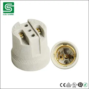 Colshine suporte para lâmpada e27 f519, suporte de lâmpada de cerâmica e27