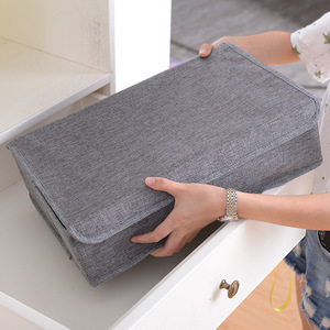 Clothing Organizer Drawer Style With Lid And Compartments For Socks Underwear Storage <b>Box</b> Rectangular <b>Foldable</b> Solid Color - Product Image 2
