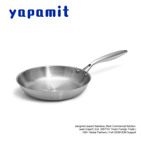 Poêles à frire en acier inoxydable de qualité supérieure avec poignée ergonomique, distribution uniforme de la chaleur, directement de l'usine de Jiangmen pour les chefs de cuisine occidentale