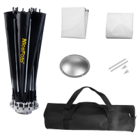 Kit d'éclairage photo NiceFoto 60 cm, boîte à lumière octogonale avec monture Bowens, réflecteur radar, parapluie, grille, pour studio photo