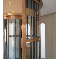 Ascenseur panoramique en verre pour la maison, fonctionnement silencieux, taille personnalisée pour villa, duplex, usage intérieur
