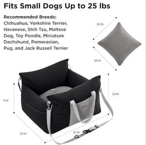 Asiento de coche de lujo para gatos, cama de viaje para cachorros, asiento elevador impermeable para perros, asiento de lona informal para perros pequeños, asiento de coche para perros pequeños - Product Image 3