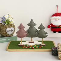 Ensemble de décorations de table de Noël en toile à carreaux avec base en bois, léger, durable, réutilisable, pour intérieur/extérieur