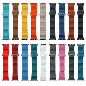 Bracelet de montre en cuir véritable pour Iwatch Series 7 6 5 4 <span class=keywords><strong>3</strong></span> Bracelets magnétiques Luxe Dropshipping pour 40mm 44mm 41mm 45mm - Product Image 6