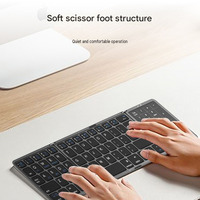 Keyboard Saku Nirkabel BT Lipat Portabel dengan Dukungan Multi Gesture