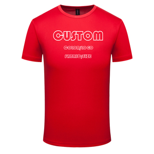 Custom Logo Quick Dry Sport T-Shirts Company Staff Uniform Camp Event Promotional Logo Printed 180g Unisex Custom Men's T-Shirts