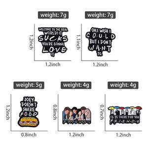 Spille in smalto dei personaggi dello spettacolo televisivo comico con ombrello per gli amici sarò lì per te spille distintivi regalo di gioielli con risvolto per I migliori amici - Product Image 6