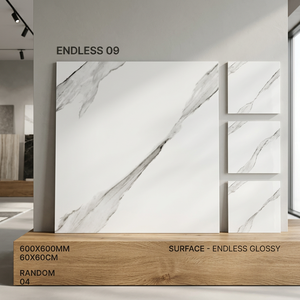 Aramani Seal Design 600x600mm Carreaux de porcelaine brillante 60x60cm 2x2 Carreaux de sol en céramique antidérapants aspect marbre mat de Vistaar - Product Image 1