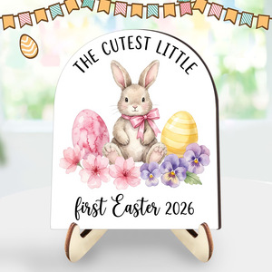 Decoración de Escritorio de Madera para Pascua, Figura de Conejo, Artesanía de Madera de Álamo para Interiores, Regalo Personalizado 2026 - Product Image 2