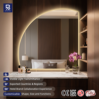 Miroir de salle de bain intelligent LED personnalisable, anti-buée, rétroéclairé, pour maquillage, avec contrôle tactile à intensité variable, idéal pour les projets hôteliers et la décoration.