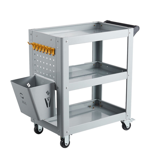 Heavy-duty Three-story Steel Garage Tool Vehicle with Storage Platform - Suitable for Car Maintenance and Repair