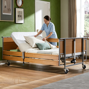 Lit médicalisé <span class=keywords><strong>à</strong></span> domicile avec commode intégrée, hauteur réglable électriquement/<span class=keywords><strong>manuellement</strong></span>, barrières latérales pour patients alités - Moyen-Orient - Product Image 4