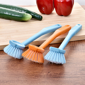 Cepillo de limpieza de cerdas densas, tamaño extra grande, colorido, con mango largo, para fregar platos, antiadherente, de plástico y nailon. - Product Image 3