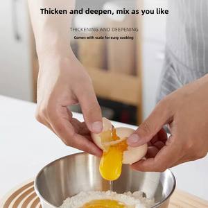 Ensaladera de acero inoxidable engrosada de estilo coreano moderno, cuenco de cocina, batidor de huevos de PP desechable multiusos, varios Ramen Para acampar - Product Image 4
