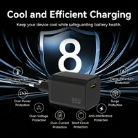 Chargeur USB-C PD ultra-rapide personnalisé, prise EU, OEM, 65 watts, chargeurs de téléphone portable de type C, chargeur Gan 65w sans logo