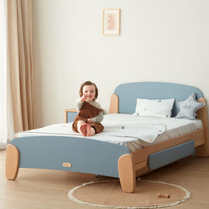 Último Diseño de Cama Doble Infantil de Madera Maciza en Color Sal Marina, Estilo Nórdico Moderno Clásico, Personalizable en Múltiples Tamaños - Product Image 3