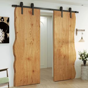 Puerta Corredera de Madera Maciza de Diseño <span class=keywords><strong>Industrial</strong></span> Innovador, Resistente al Viento, Personalizable, Silenciosa, para Interiores, Hoteles, Dormitorios y Lavanderías - Product Image 3