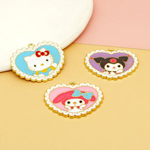 Mode dessin animé mignon pendentif en forme de coeur pour bricolage matériel fait main Bracelet collier accessoires fabrication de bijoux - Product Image 5