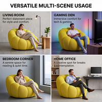 ModHomi Fauteuil individuel en éponge compressée sous vide, sans structure, jaune citrouille, fauteuil d'appoint relaxant pour salon