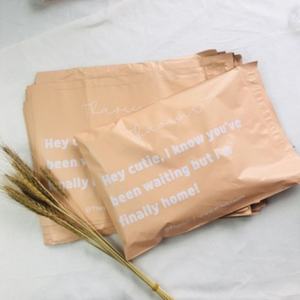 Custom Logo Nude Biodegradable Waterproof Hot Sealed Shipping Bag for Courier Bag for Shoes & Fur Your Own Logo Printed - Product Image 5