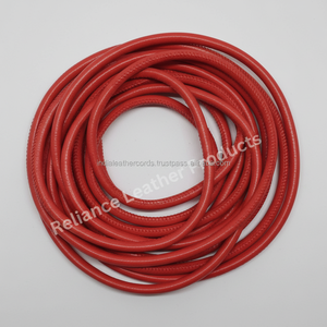 Corde de cordon en cuir cousu rond rouge personnalisé de haute qualité pour accessoires de sacs à main artisanaux de bracelet de bijoux, sangle flexible solide - Product Image 1